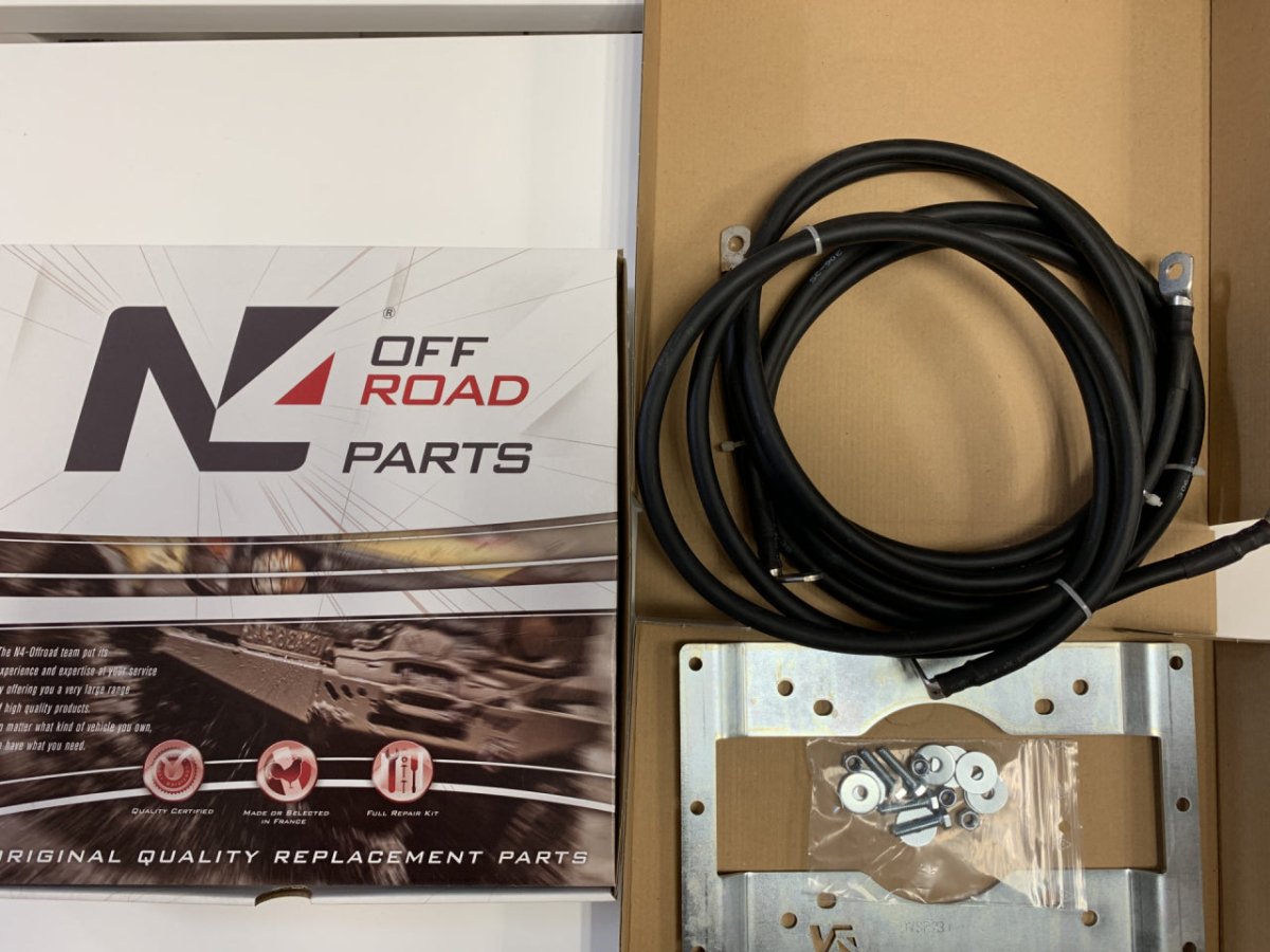 Kit support spécifique de fixation déport 2 mètres pour boitier relais de treuil Warn VR Evo Zeon Tabor N4-Offroad - BYD Shark 2024+