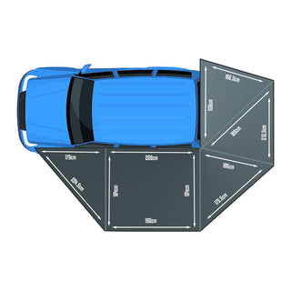 Auvent 270° XL Autoportant Overland BULLFACE 470 Gauche sur Xperts4x4 Accessoires 4x4 Off-Road
