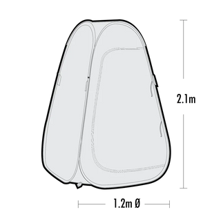 Cabine de Douche Exterieur Deluxe Speedy 120 x 210cm sur Xperts4x4 Accessoires 4x4 Off-Road