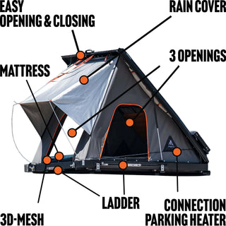 Tente de Toit Expedition Gen 3-R Noire ALU-CAB sur Xperts4x4 Accessoires 4x4 Off-Road