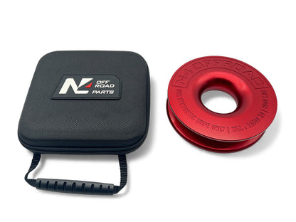 Anneau de treuillage alu 13.5T Ø148mm rouge avec etui N4-Offroad sur Xperts4x4 Accessoires 4x4 Off-Road