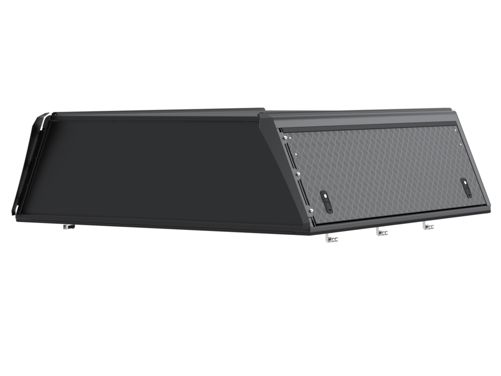 Hardtop Alu-Cab "Guard" pour Toyota Tundra 2022+ en texture, robuste et adapté à la gamme de véhicules Toyota Tundra.