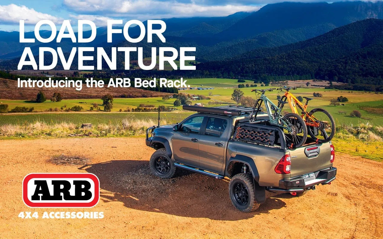 Support de benne ARB pour Toyota Hilux Revo 2016+ Double Cab, système de fixation robuste pour le toit.
