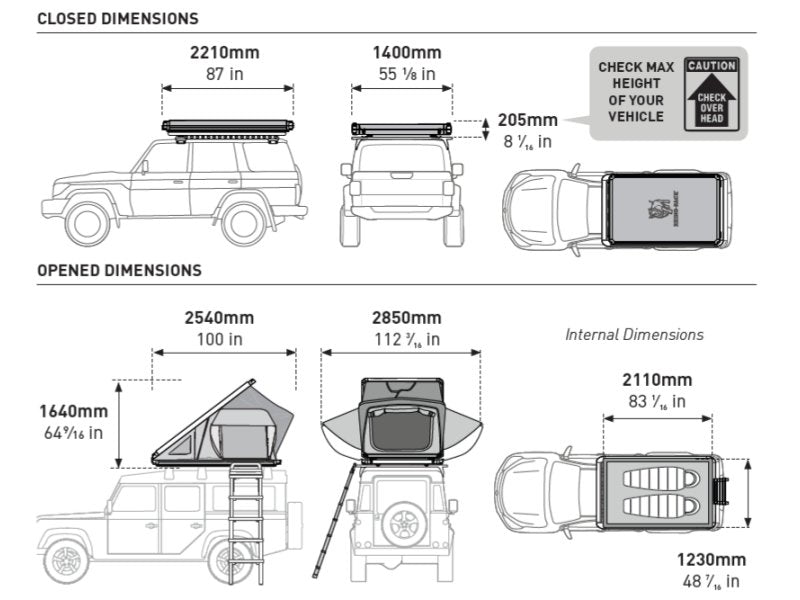 Tente de Toit Rigide Low Profile 2 Personnes - Rhino-Rack