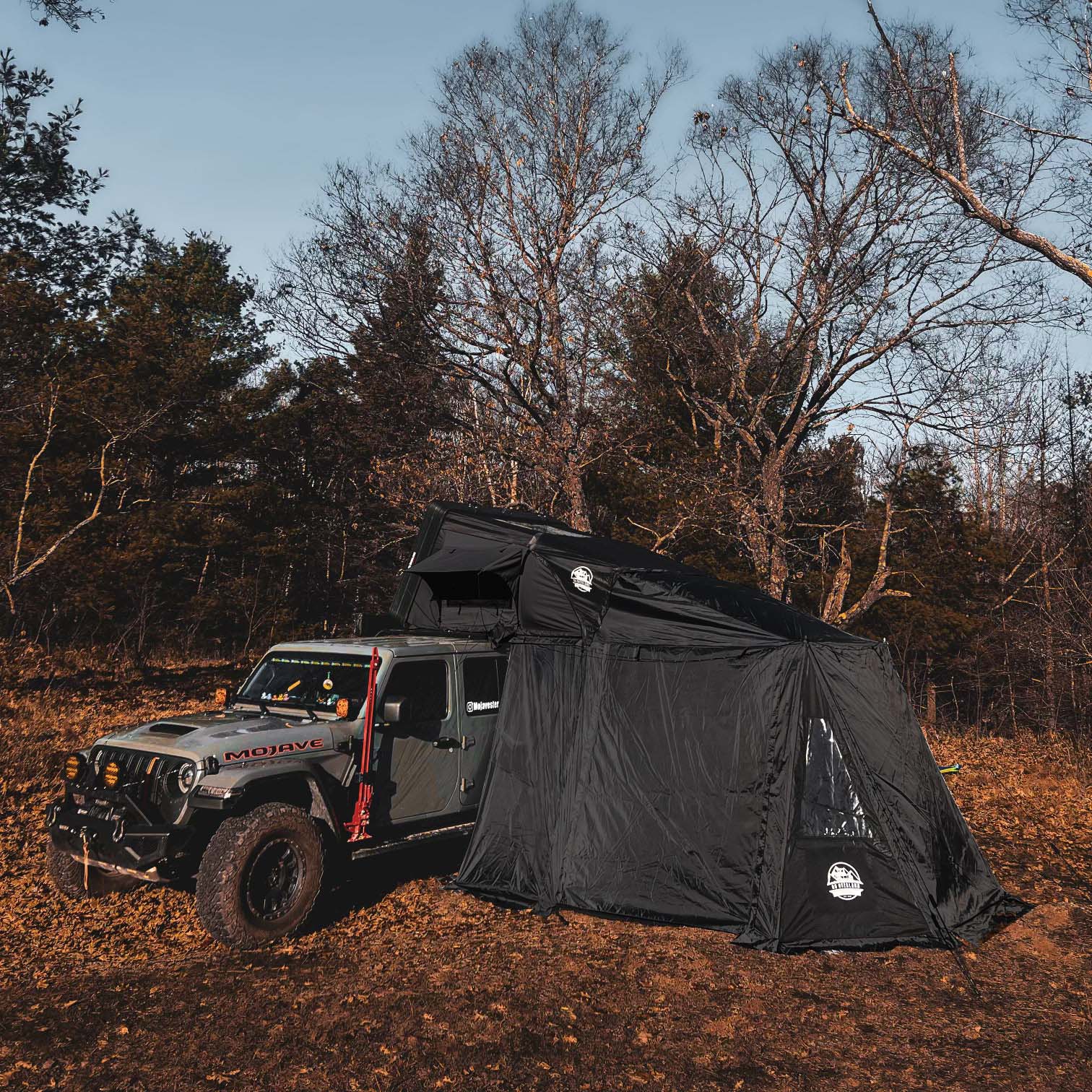 Annexe Go Overland Canada EXPEDITION-M pour tente de toit, abri 13m², adapté pour 4 saisons, en tissu résistant, installation facile.