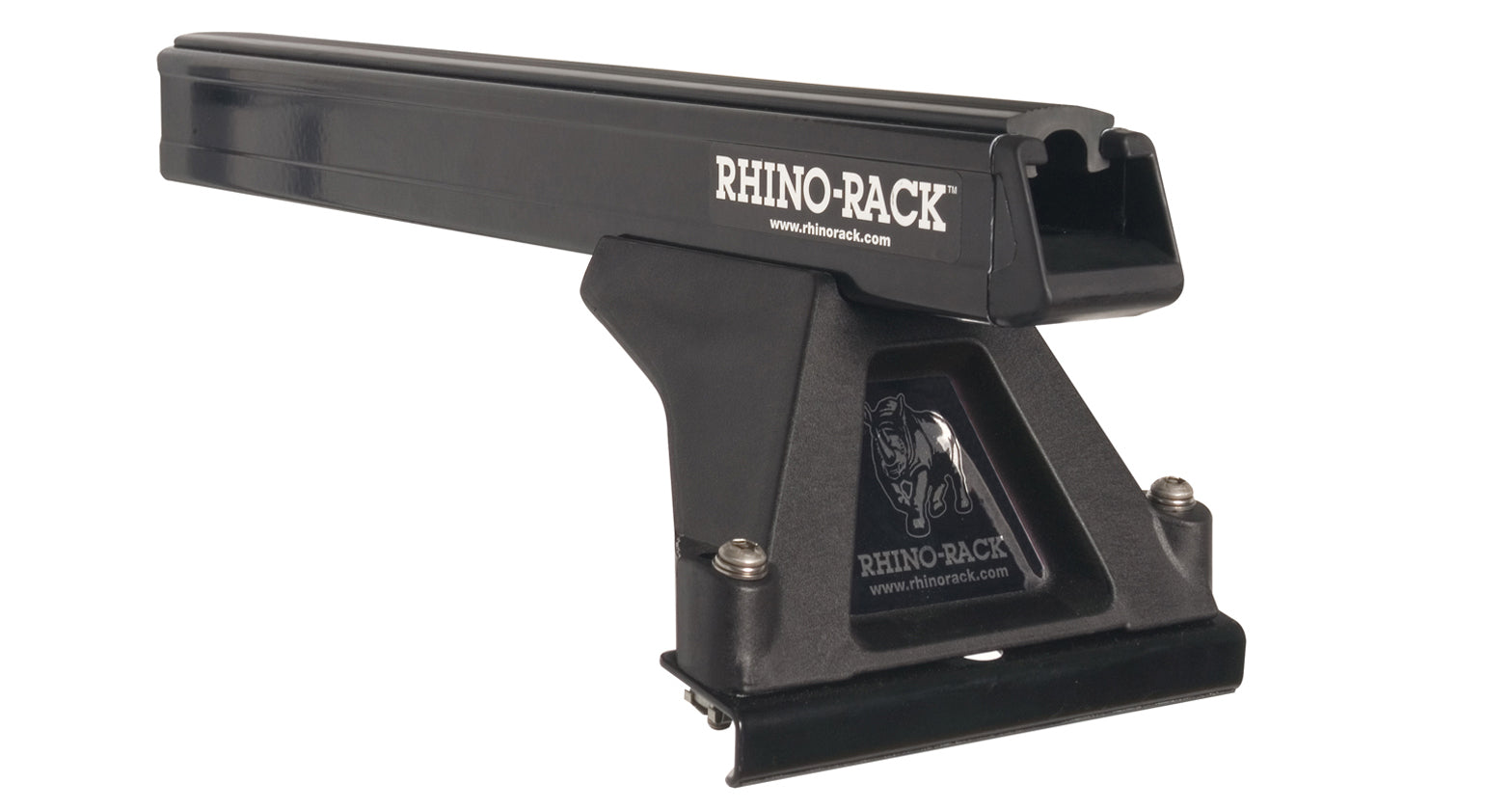 Kit de 2 barres de toit Heavy Duty noires VW T5/T6 RHINO-RACK, 1500mm, pour fixation solide sur véhicule utilitaire.