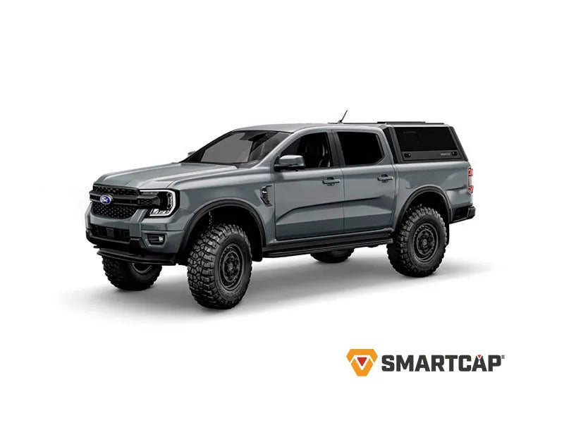 Capot rigide RSI EVOs SPORT pour Ford Ranger Raptor 2023+ Next Gen, en métal noir, fixé sur le véhicule.