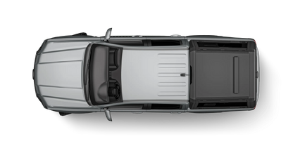Capot rigide RSI EVOs SPORT pour Ford Ranger/Raptor 2023+ Next Gen, en métal noir avec vitres latérales.