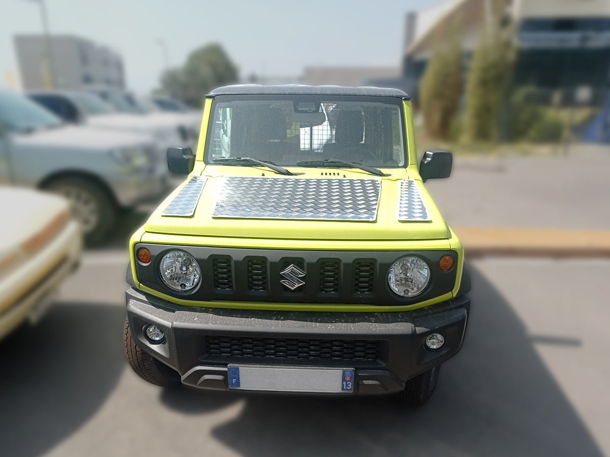Protection capot aluminium strié 2mm Suzuki Jimny 2018+ N4-Offroad sur Xperts4x4 Accessoires 4x4 Off-Road