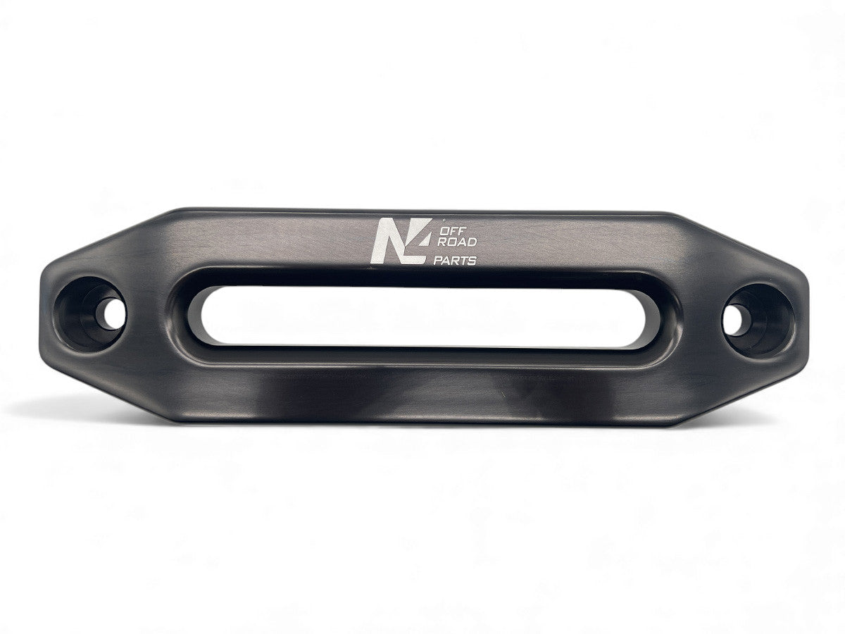Ecubier aluminium noir pour corde de treuil synthétique N4-Offroad sur Xperts4x4 Accessoires 4x4 Off-Road