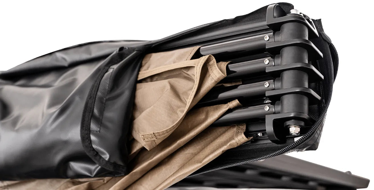 Auvent circulaire 270° RHINORACK Batwing 2.5m (version gauche) - avec fixations STOW IT sur Xperts4x4 Accessoires 4x4 Off-Road