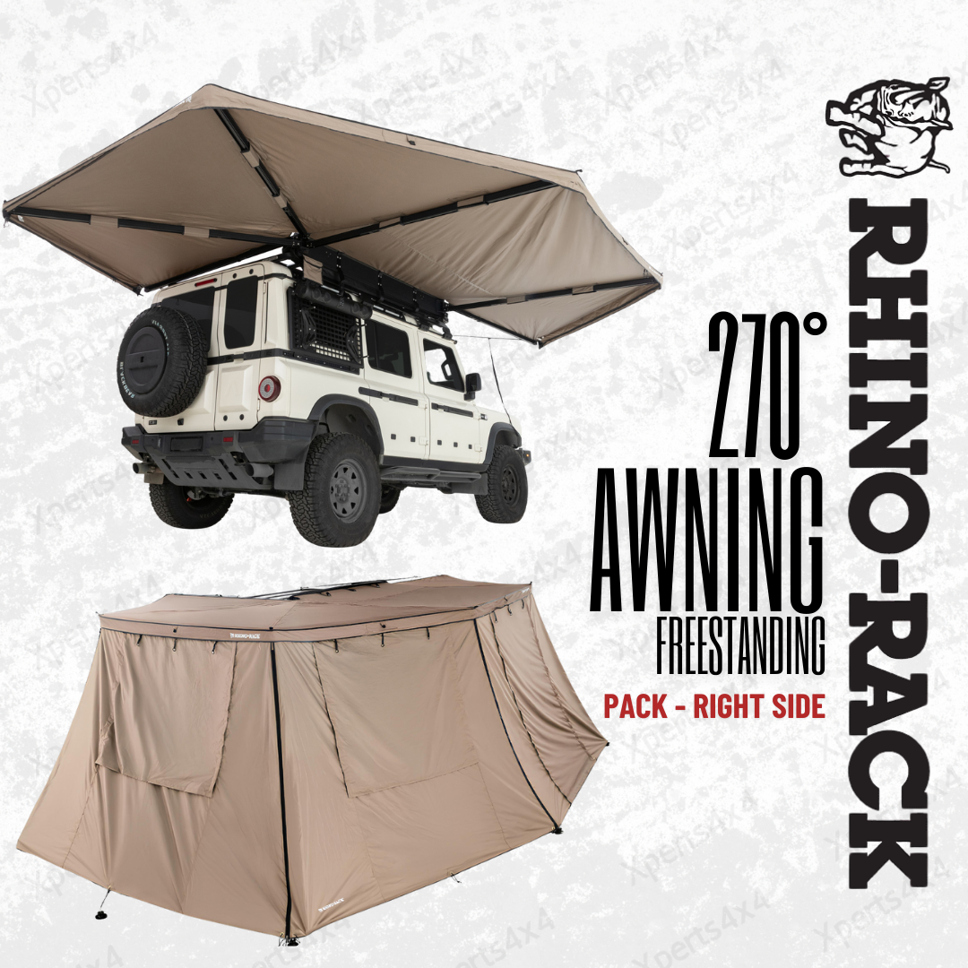 Pack Auvent 270° Auto-portant + Parois Rhino-Rack | Côté Droite sur Xperts4x4 Accessoires 4x4 Off-Road