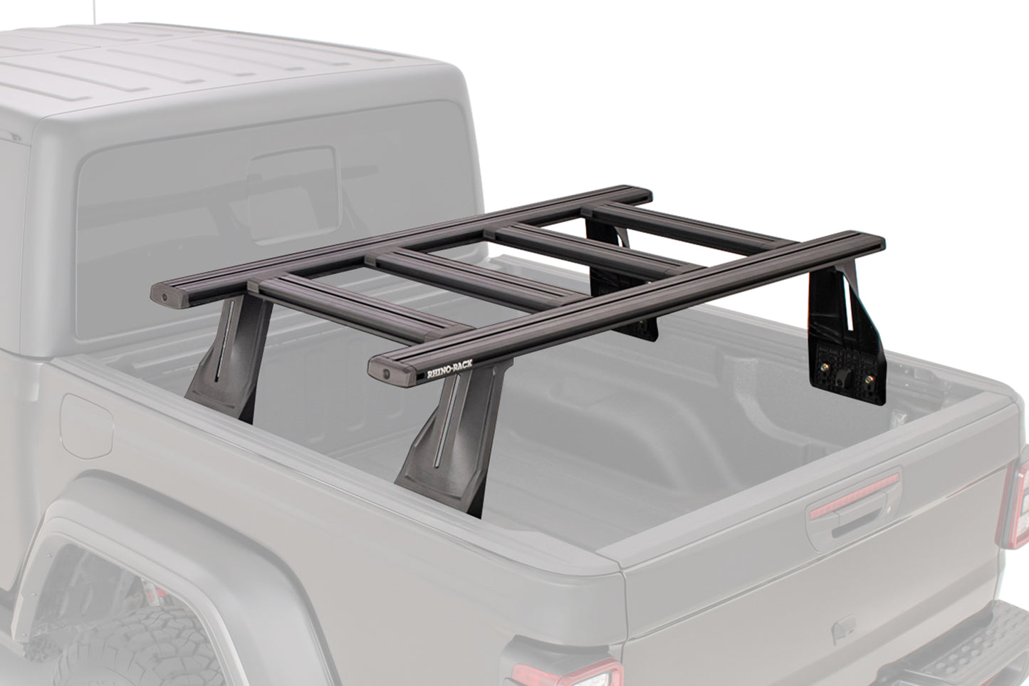 Kit de 2 barres de toit de 1500 mm et 4 transversales pour Ford Ranger 2011-2022, marque Rhino-Rack, installation sur le toit du véhicule.
