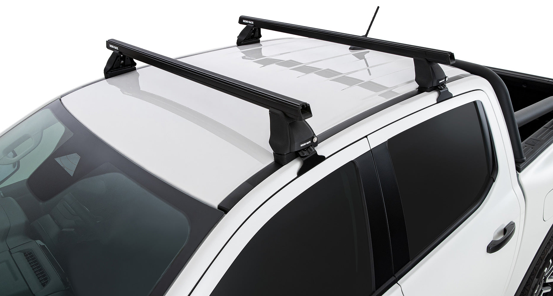 Kit 2 barres de toit Heavy Duty noire 1250mm série 2500 Ford Ranger T9 & Raptor T9 (P703) 2022+ - RHINO-RACK sur Xperts4x4 Accessoires 4x4 Off-Road