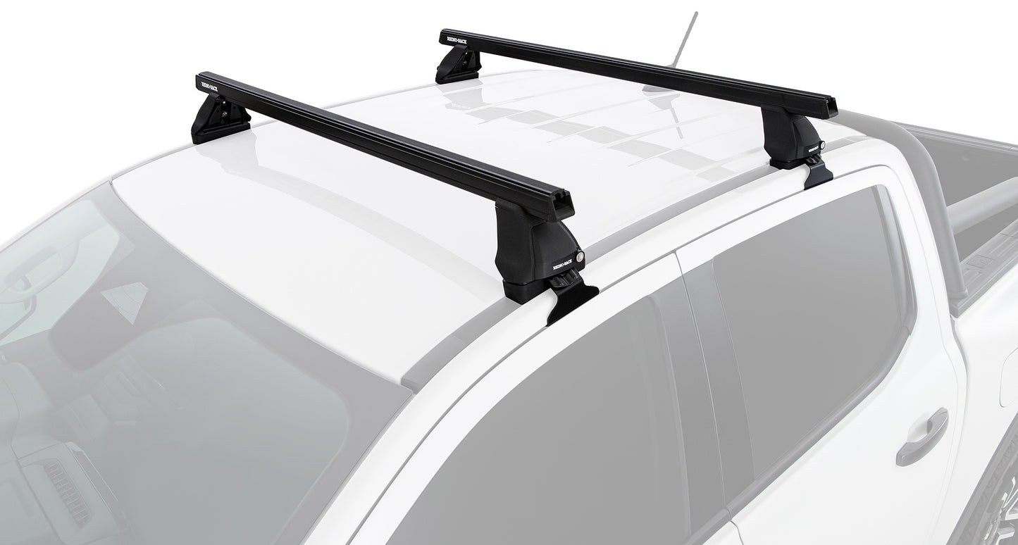 Kit 2 barres de toit Heavy Duty noire 1250mm série 2500 Ford Ranger T9 & Raptor T9 (P703) 2022+ - RHINO-RACK sur Xperts4x4 Accessoires 4x4 Off-Road