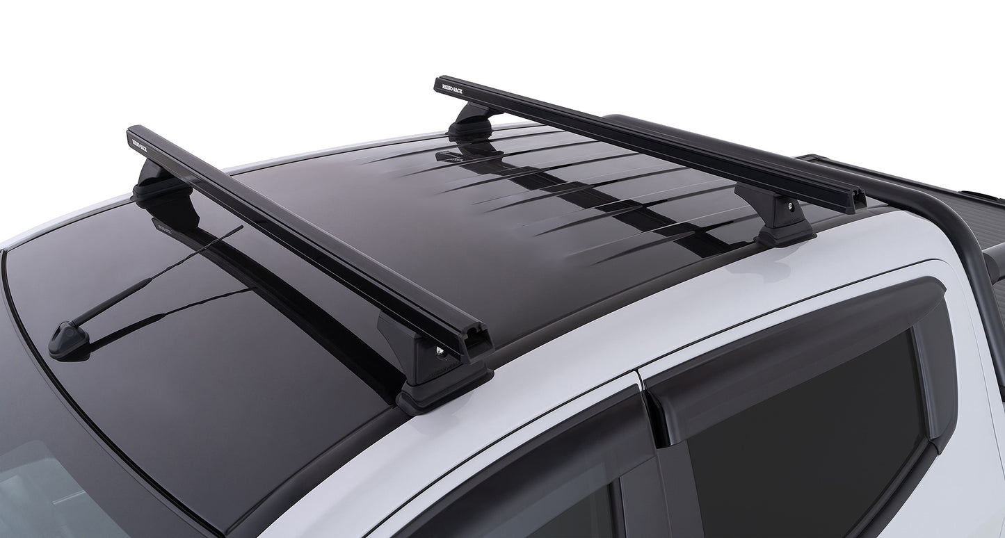Kit 2 barres de toit noire 1250mm Heavy Duty RCH Trackmount Mitsubishi L200 Gen V MQ/MR 2015+ - RHINO-RACK sur Xperts4x4 Accessoires 4x4 Off-Road