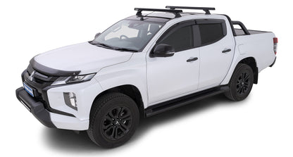 Kit 2 barres de toit noire 1250mm Heavy Duty RCH Trackmount Mitsubishi L200 Gen V MQ/MR 2015+ - RHINO-RACK sur Xperts4x4 Accessoires 4x4 Off-Road