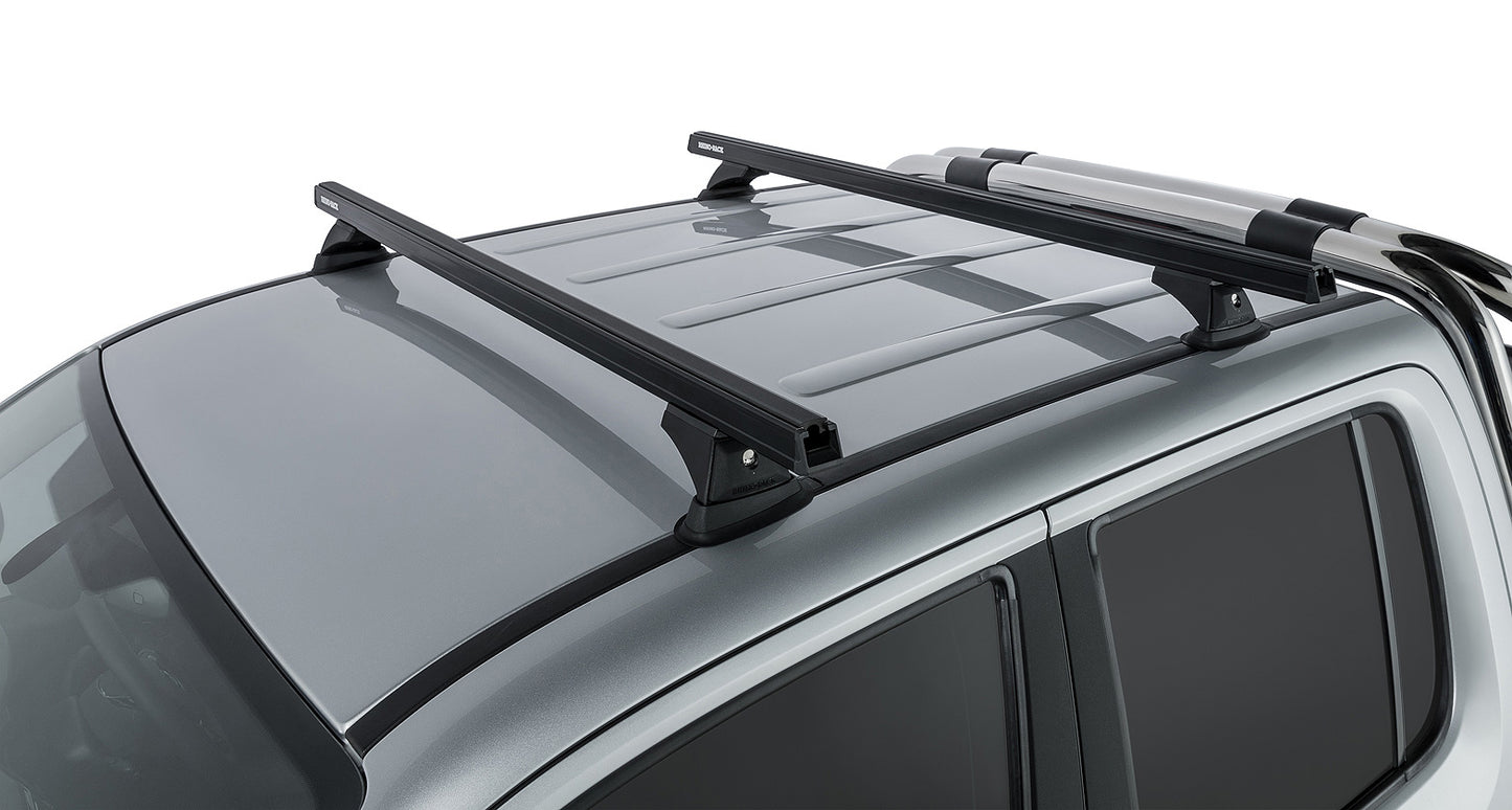 Kit 2 barres de toit noire 1375mm Heavy Duty avec pieds RCH Volkswagen Amarok 2H 2011-2023 - RHINO-RACK sur Xperts4x4 Accessoires 4x4 Off-Road