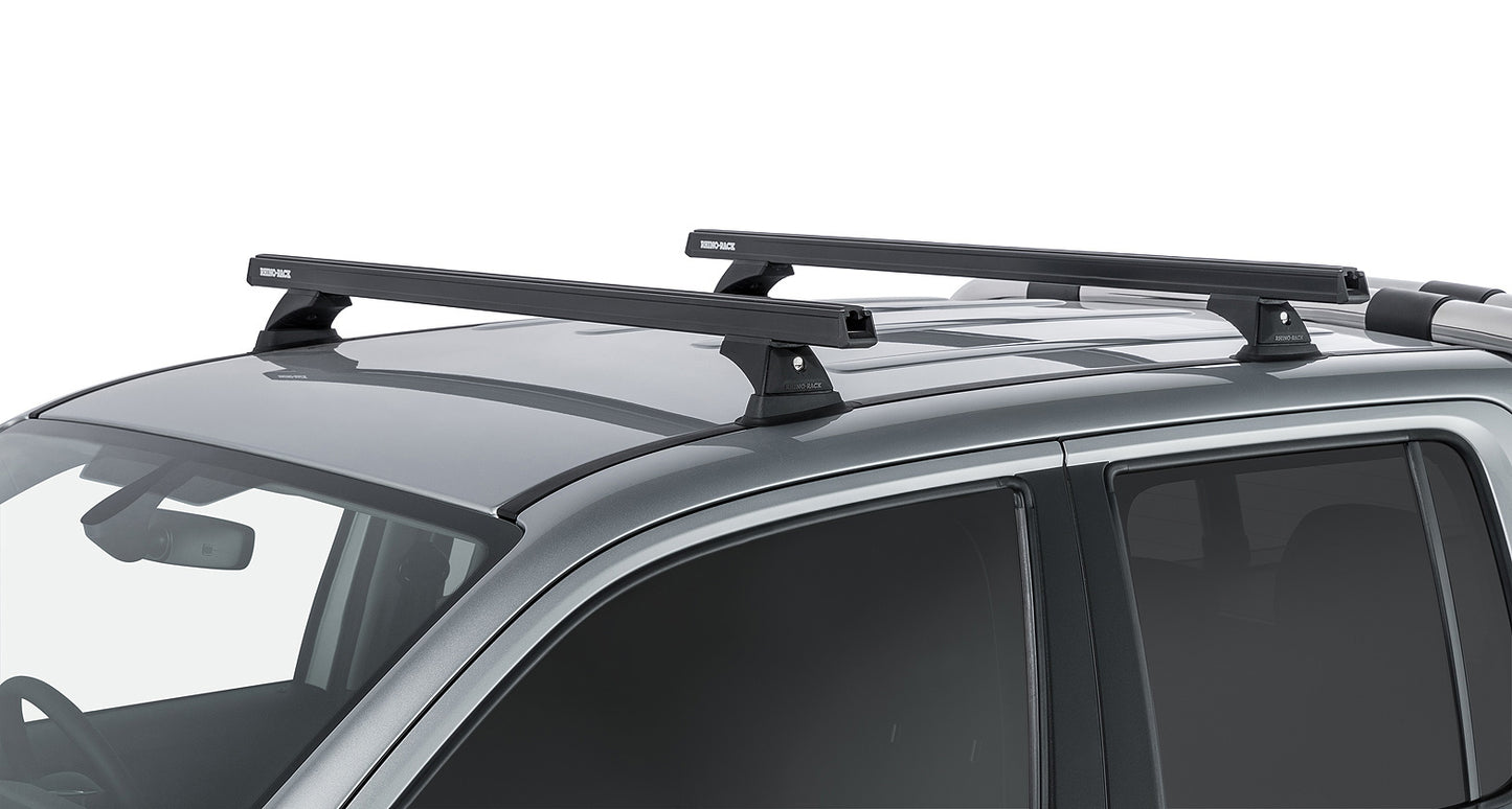 Kit 2 barres de toit noire 1375mm Heavy Duty avec pieds RCH Volkswagen Amarok 2H 2011-2023 - RHINO-RACK sur Xperts4x4 Accessoires 4x4 Off-Road