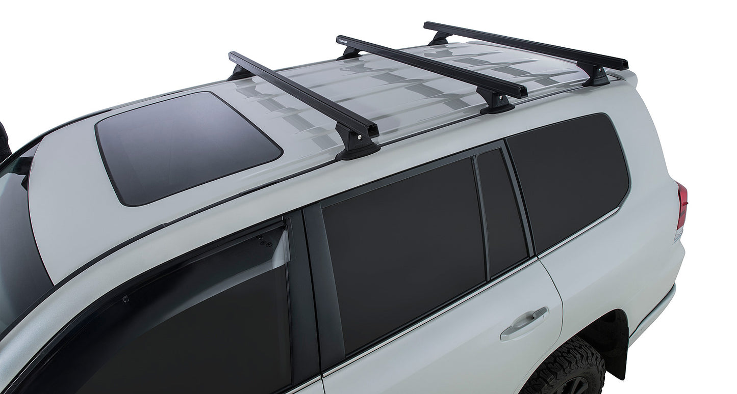 Kit 3 barres de toit noire 1375mm Heavy Duty avec pieds RCH Toyota Land Cruiser série 200 2007-2021 - RHINO-RACK sur Xperts4x4 Accessoires 4x4 Off-Road