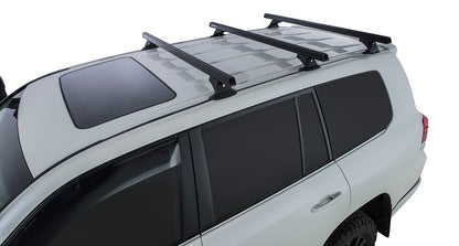 Kit 3 barres de toit noire 1375mm Heavy Duty avec pieds RCH Toyota Land Cruiser série 200 2007-2021 - RHINO-RACK sur Xperts4x4 Accessoires 4x4 Off-Road