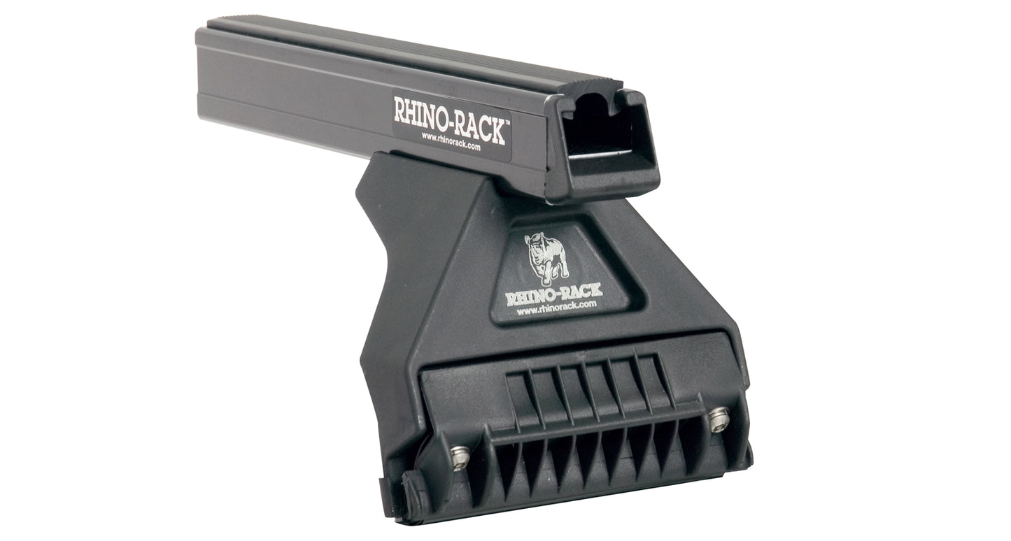 Kit de 3 barres de toit noires RHINO-RACK pour Nissan Patrol GU Y61, 1375mm, robuste et adaptée au montage sur rails.