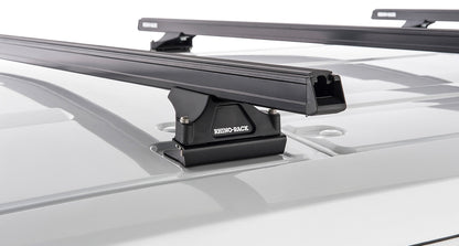 Kit de 4 barres de toit noires Heavy Duty de 1800mm avec pieds pour Ford Transit 2014+ de la marque RHINO-RACK.