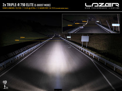 Kit d'éclairage LED LAZER LAMPS pour calandre Nissan Patrol Y62 2018-2022, comprenant des projecteurs LED robustes.