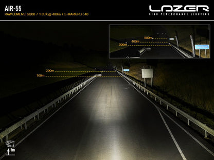 LAZER LAMPS AIR-55 — Phare LED Compact 6800 lm sur Xperts4x4 Accessoires 4x4 Off-Road