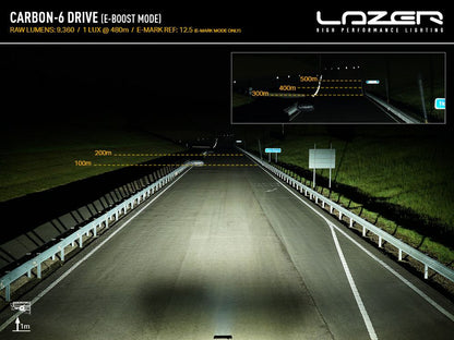 LAZER LAMPS Carbon-6 DRIVE Gén.3 — Phare LED Compact 9360 lm sur Xperts4x4 Accessoires 4x4 Off-Road