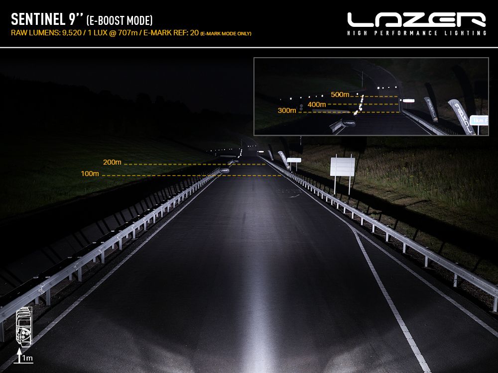 LAZER LAMPS Sentinel 9''- Support Slim — Phare Additionnel LED 9520 lm sur Xperts4x4 Accessoires 4x4 Off-Road