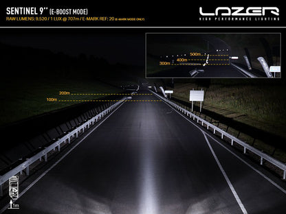 LAZER LAMPS Sentinel 9''- Support Slim — Phare Additionnel LED 9520 lm sur Xperts4x4 Accessoires 4x4 Off-Road