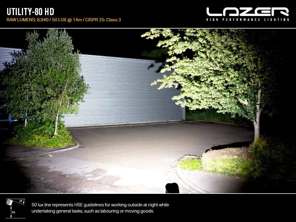 LAZER LAMPS Utility-80 HD — Phare de Travail LED 8940 lm sur Xperts4x4 Accessoires 4x4 Off-Road