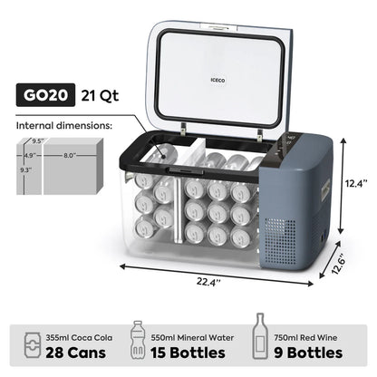 Frigo Congélateur ICECO GO20 Dual-Zone Gris – L'autonomie 4x4 sur Xperts4x4 Accessoires 4x4 Off-Road