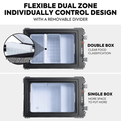 Refrigerateur/Congelateur ICECO 55L Double Compartiments - Noir sur Xperts4x4 Accessoires 4x4 Off-Road