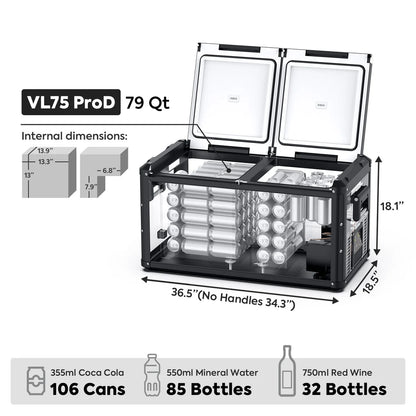 Refrigerateur/Congelateur ICECO 75L Double Compartiments - Vert sur Xperts4x4 Accessoires 4x4 Off-Road