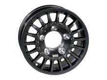 Jante en aluminium BRAID Winrace Noire 7x16 avec fixation 6x139.7 et décalage ET15, vue de face sur fond blanc