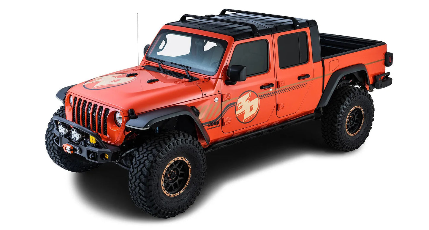 Kit de 2x Barres de toit Vortex SG Black - Rhino Rack - Jeep JK/JL/JT 4 portes sur Xperts4x4 Accessoires 4x4 Off-Road