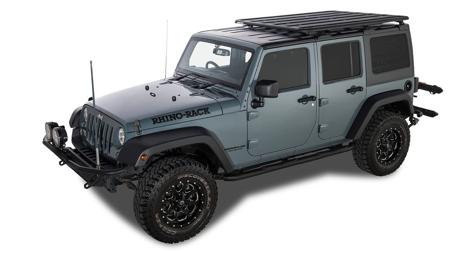 Kit Galerie de Toit + RLT600 Jeep Wrangler JK 4 Portes - 1800mm x 1430mm - RHINO-RACK sur Xperts4x4 Accessoires 4x4 Off-Road