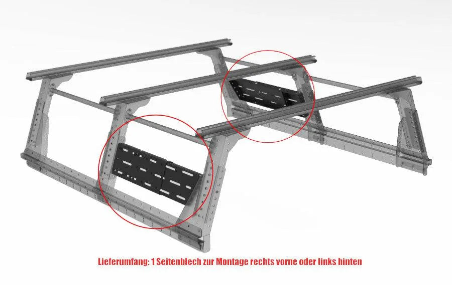 Option Fixations Latérales pour Multi-Rack Extensible Extra Cab sur Xperts4x4 Accessoires 4x4 Off-Road