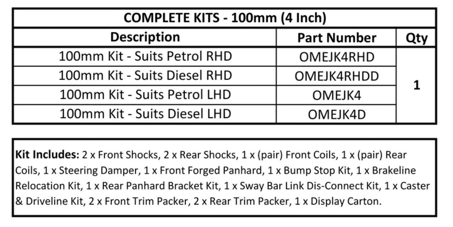 Kit de Suspension OME | Jeep Wrangler JK | +100mm Rehausse sur Xperts4x4 Accessoires 4x4 Off-Road
