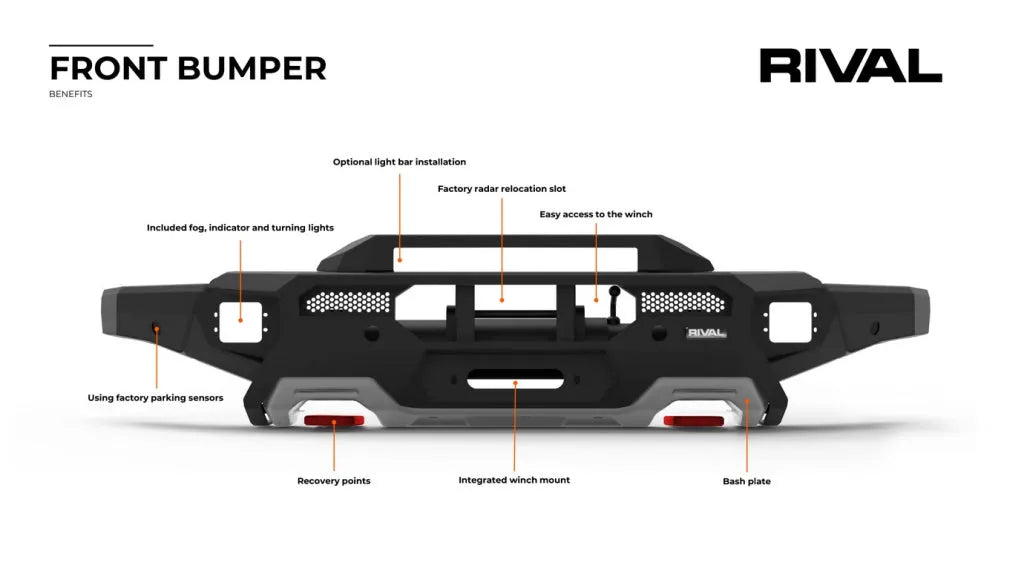 Pare-choc Avant Rival 4x4 Ford Raptor 2023+ | Aluminium Noir sur Xperts4x4 Accessoires 4x4 Off-Road