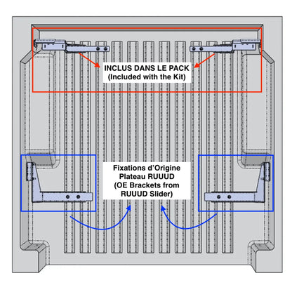 Fixations pour Plateau Coulissant RUUUD pour Ford Ranger/Raptor & VW Amarok 2023+ sur Xperts4x4 Accessoires 4x4 Off-Road