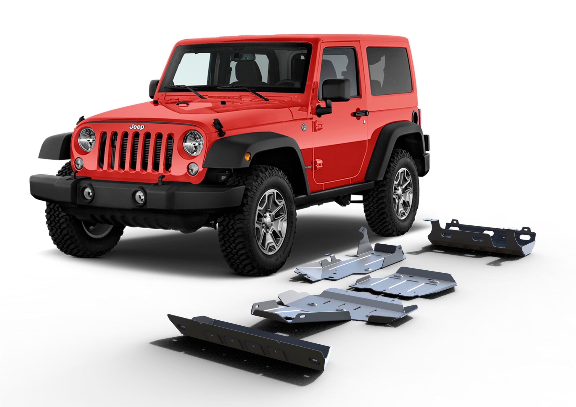 Kit Protections Inférieures Jeep Wrangler JK 2007-2018 Aluminium 6mm - Rival4x4 sur Xperts4x4 Accessoires 4x4 Off-Road