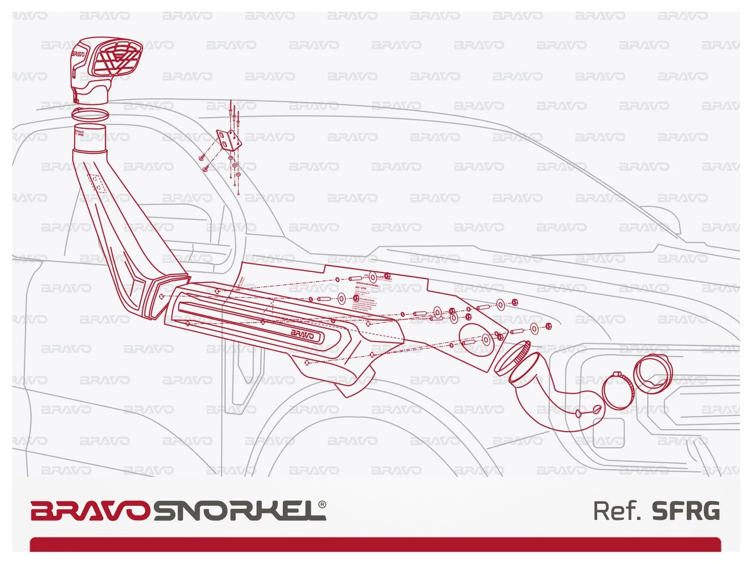 Snorkel Ford Ranger T9 2023+ | BRAVO SNORKEL sur Xperts4x4 Accessoires 4x4 Off-Road