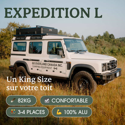 Tente de Toit Expedition L – Go Overland Canada - 3/4 Places sur Xperts4x4 Accessoires 4x4 Off-Road