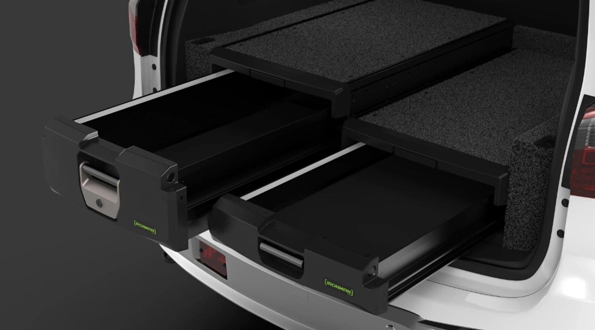 Kit 2 Tiroirs Hauteur-Max + Mi-Hauteur avec Plateau Fixe | Ironman 4x4 sur Xperts4x4 Accessoires 4x4 Off-Road