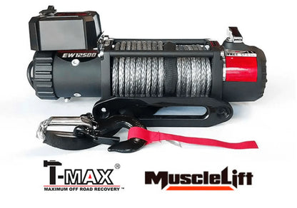 Treuil T-MAX Muscle Fit MW12500 | 5665 Kg | 12V | Cable Synthétique/Plasma sur Xperts4x4 Accessoires 4x4 Off-Road